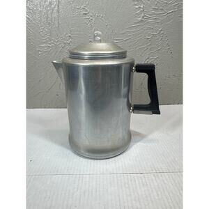 Vintage Aluminum Coffee Pot 16 Cup Camping Fire Rustic Stovetop Percolator